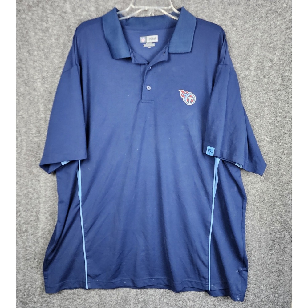 NFL Apparel Tennessee Titans Polo Mens 3XL Blue Embroidered Logo Short Sleeve
